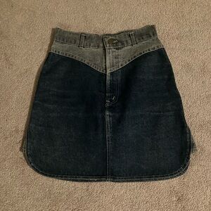 Two-Tone Denim Mini Skirt